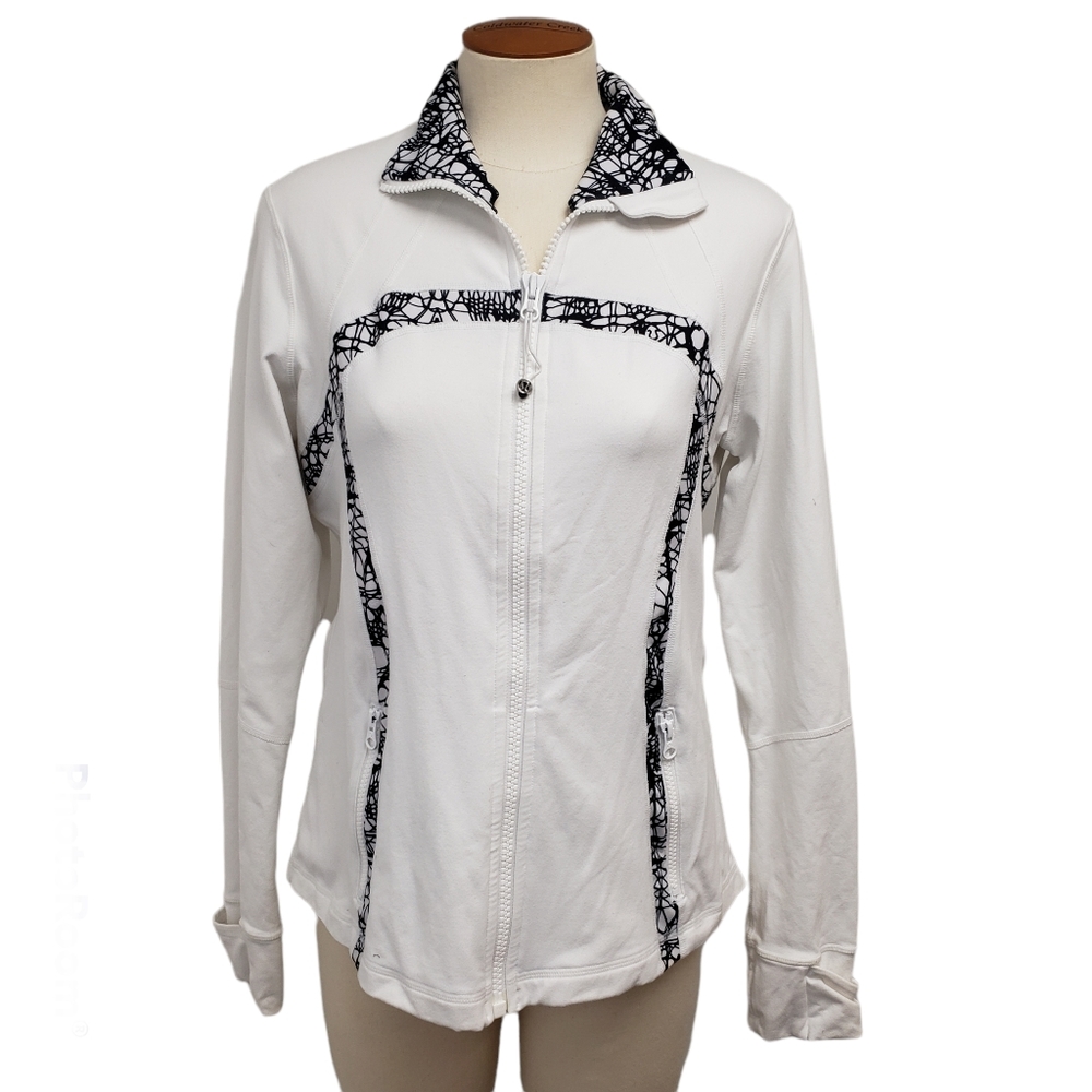 Lululemon Define Jacket Brushed White / White  Black Glacier Lace Size 12